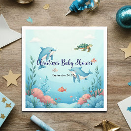 Aangepaste naam onder het Zee Baby shower Servet