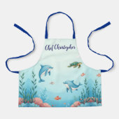 Aangepaste naam onder het Zee Kinder Schort (Voorkant)