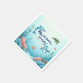 Aangepaste naam onder het Zee verjaardagsfeest Servet (Hoek)