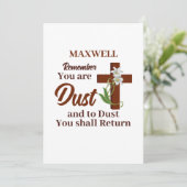 Aangepaste naam Onthoud dat je stof bent | Aswoens Feestdagenkaart (Staand voorkant)