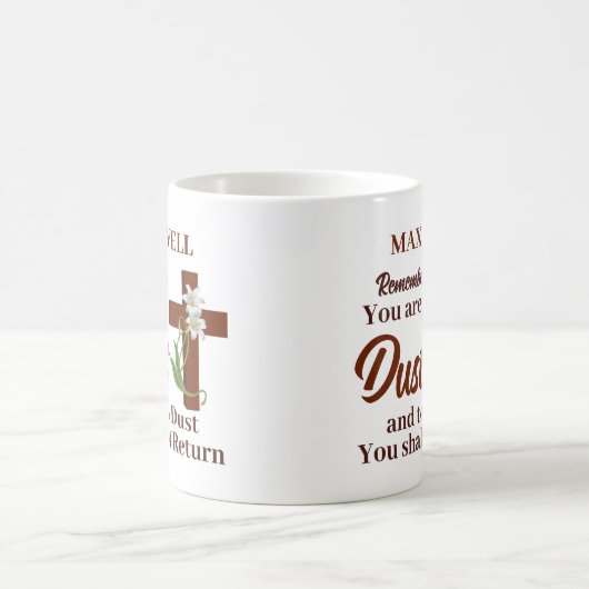 Aangepaste naam Onthoud dat je stof bent | Aswoens Koffiemok (Center)