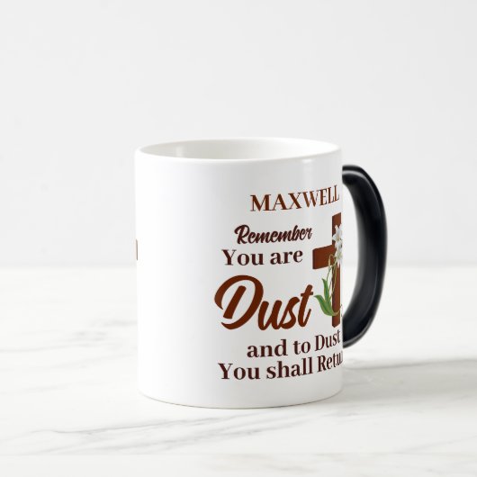 Aangepaste naam Onthoud dat je stof bent | Aswoens Magische Mok (Voorkant rechts)