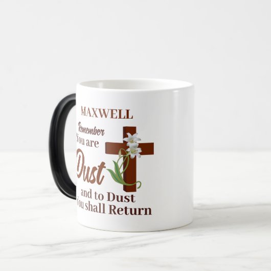 Aangepaste naam Onthoud dat je stof bent | Aswoens Magische Mok (Voorkant links)