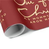 Aangepaste naam |Onze eerste Kerstmis als mama en  Cadeaupapier (Rol Hoek)