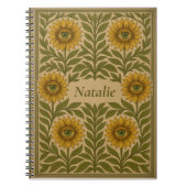 Aangepaste Naam Oog Zonnebloem Bloemen Notitieboe Notitieboek (Voorkant)