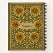 Aangepaste Naam  Oog Zonnebloem Bloemen Notitieboe Notitieboek (Achterkant)