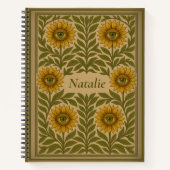 Aangepaste Naam Oog Zonnebloem Bloemen Notitieboe Notitieboek (Voorkant)