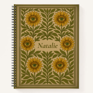 Aangepaste Naam  Oog Zonnebloem Bloemen Notitieboe Notitieboek