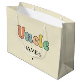 Aangepaste naam Oom Retro Cadeft | Oom gepersonali Groot Cadeauzakje (Achterkant Gekanteld)