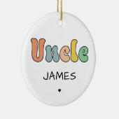 Aangepaste naam Oom Retro Cadeft | Oom gepersonali Keramisch Ornament (Rechts)