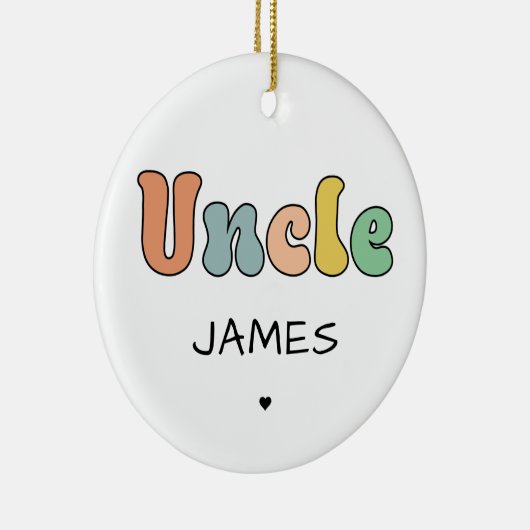 Aangepaste naam Oom Retro Cadeft | Oom gepersonali Keramisch Ornament (Rechts)