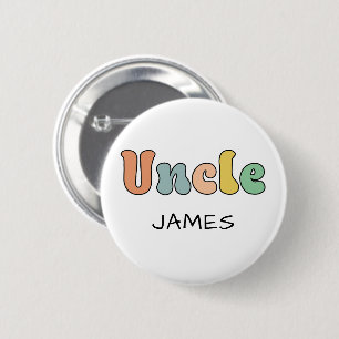 Aangepaste naam Oom Retro Cadeft Oom gepersonali Ronde Button 5,7 Cm