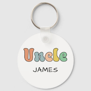 Aangepaste naam Oom Retro Cadeft   Oom gepersonali Sleutelhanger