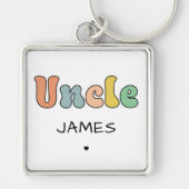 Aangepaste naam Oom Retro Cadeft | Oom gepersonali Sleutelhanger (Voorkant)
