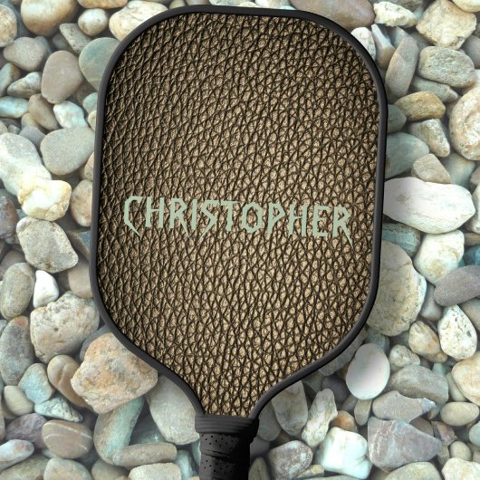 Aangepaste naam op afdrukken van groene lederen ol pickleball paddle