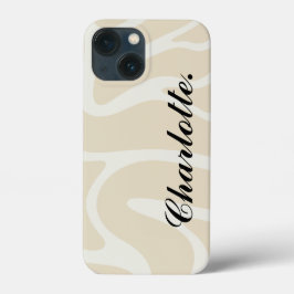 Aangepaste naam op beige crème eenvoudige organisc Case-Mate iPhone case