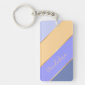 Aangepaste naam op Blauw Paars Lavendel Zonnig Gee Sleutelhanger (Voorkant)