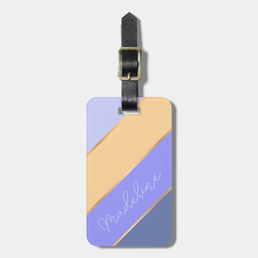 Aangepaste naam op Blauw Violet Lavender Soft Yell Bagagelabel (Voorkant verticaal)