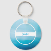 Aangepaste naam op blauwe verloop sleutelhanger (Voorkant)