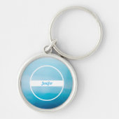 Aangepaste naam op blauwe verloop sleutelhanger (Voorkant)