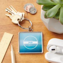 Aangepaste naam op blauwe verloop sleutelhanger
