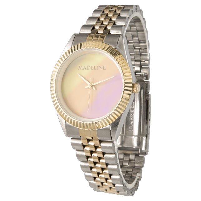 Aangepaste naam op Cotton Candy Kleuren Horloge (Gekanteld)