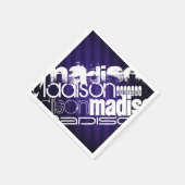 Aangepaste naam op Deep Violet Paarse Strepen Servetten (Hoek)