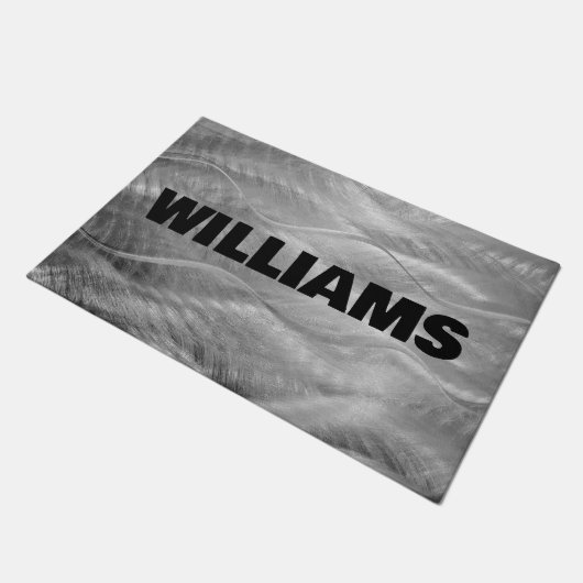 Aangepaste naam op geborsteld metaal Abstract Deurmat (Schuin)