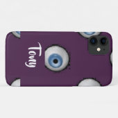 Aangepaste naam op grote ogen van paars Case-Mate iPhone case (Achterkant (horizontaal))