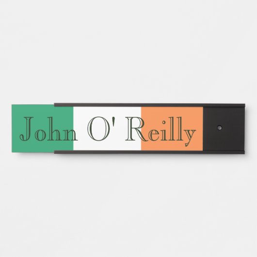 Aangepaste naam op Ierse vlag Deurbordje (Voorkant)