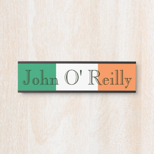 Aangepaste naam op Ierse vlag Deurbordje (Voorkant)