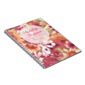 Aangepaste naam op kleurrijke ventilatorpatronen W Notitieboek (Rechterzijde)