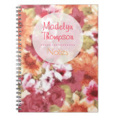 Aangepaste naam op kleurrijke ventilatorpatronen W Notitieboek (Voorkant)