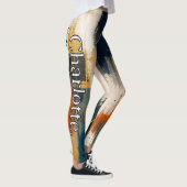 Aangepaste naam op luxe goud marineblauw abstract leggings (Rechts)