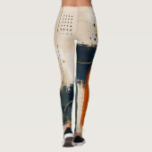 Aangepaste naam op luxe goud marineblauw abstract leggings (Achterkant)