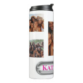 Aangepaste naam op maat thermosbeker (Gedraaid links)