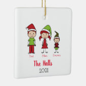 Aangepaste naam op maat voor kerstmis keramisch ornament (Rechts)