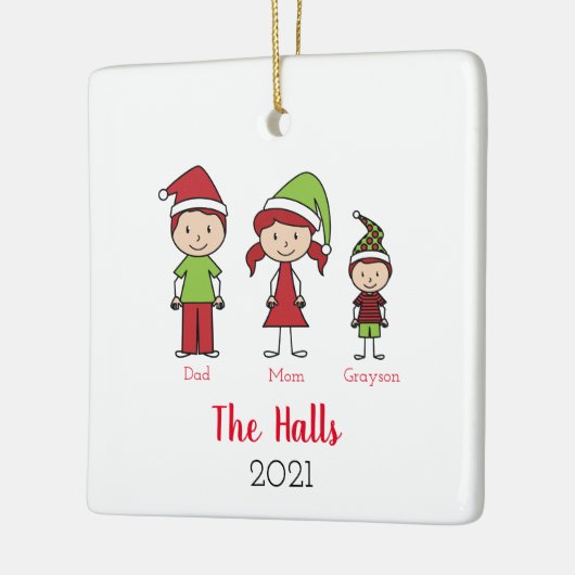 Aangepaste naam op maat voor kerstmis keramisch ornament (Links)