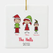 Aangepaste naam op maat voor kerstmis keramisch ornament (Achterkant)