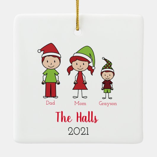 Aangepaste naam op maat voor kerstmis keramisch ornament (Achterkant)