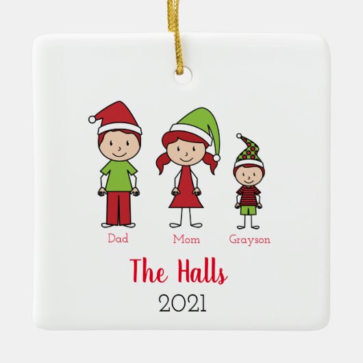 Aangepaste naam op maat voor kerstmis keramisch ornament (Voorkant)