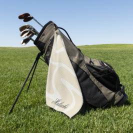 Aangepaste naam op moderne beige crème organisch p golfhanddoek