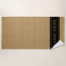 Aangepaste naam op natuurlijke jute burlap patroon