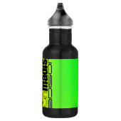 Aangepaste Naam op Neon Aqua Groen en Geel Waterfles (Rechts)