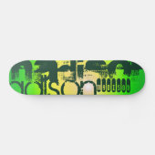 Aangepaste naam op Neon Yellow & Green Skateboard (Horizontaal)