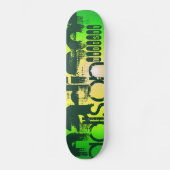 Aangepaste naam op Neon Yellow & Green Skateboard (Voorkant)