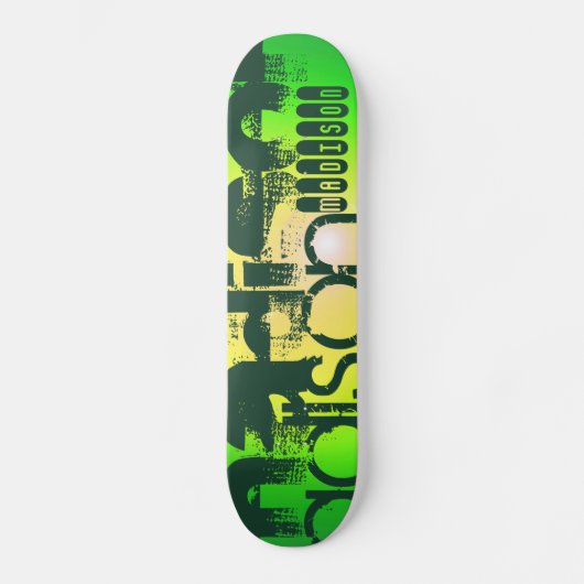 Aangepaste naam op Neon Yellow & Green Skateboard (Voorkant)