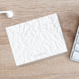 Aangepaste naam op papier met faux-crinkeld papier post-it® notes