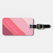 Aangepaste naam op  Roos met lege strepen Bagagelabel (Voorkant horizontaal)