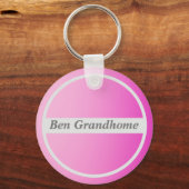 Aangepaste naam op roze verloop sleutelhanger (Voorkant)